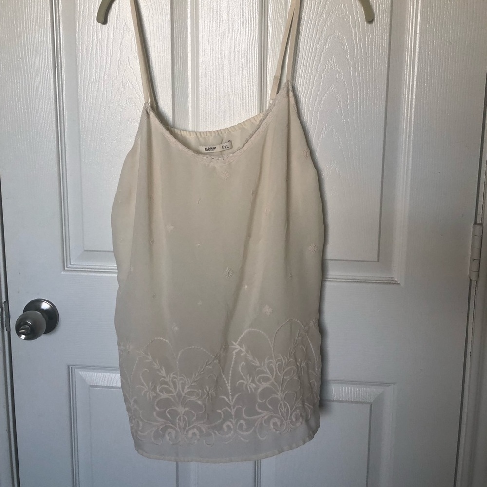 Cream chiffon tank